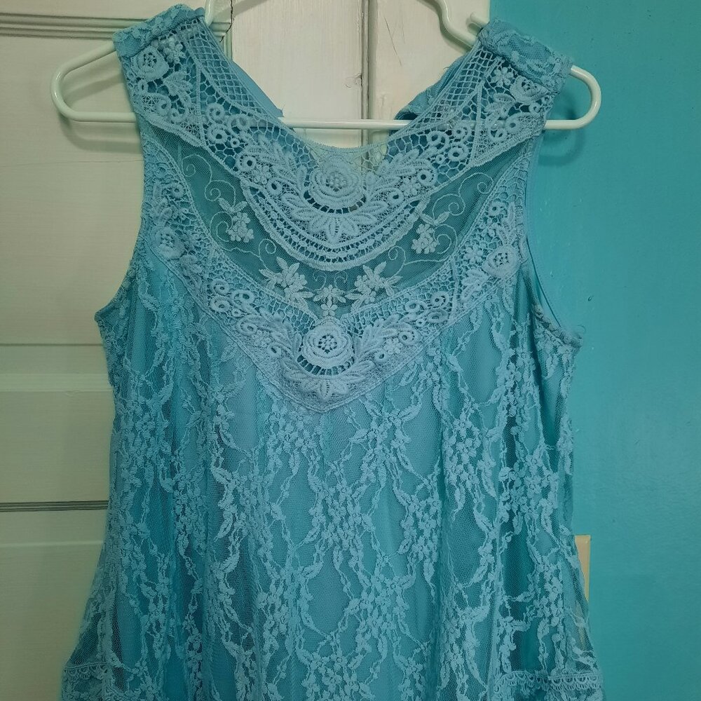 JW Style Teal Lace Tank Top